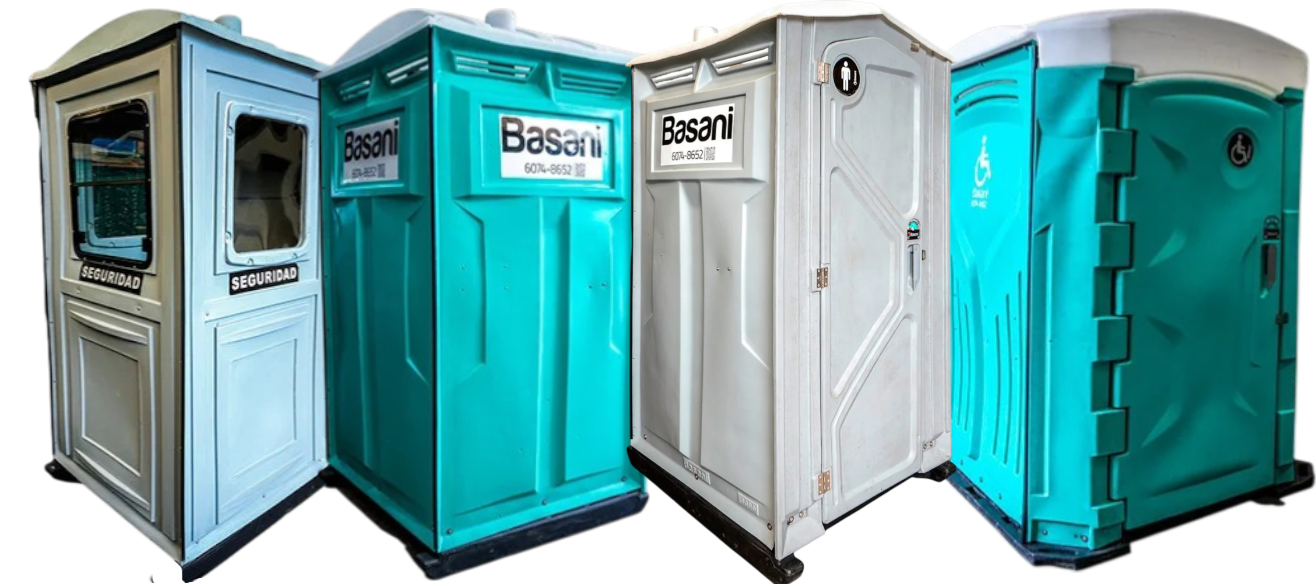 Equipo instalando Baño químico